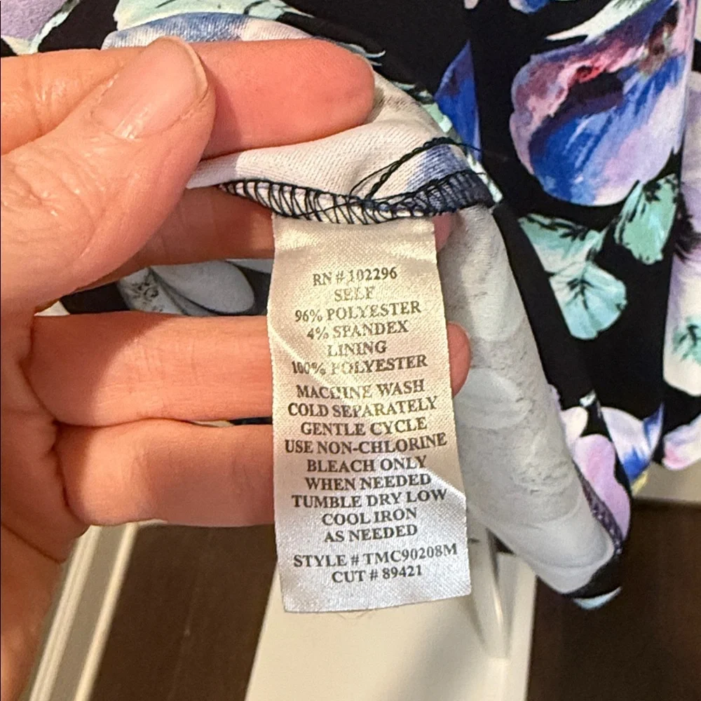 Connected Apparel Black Floral Print Sheath Dress 10 NWT‎ Wedding Guest Romantic - Picture 7 of 7